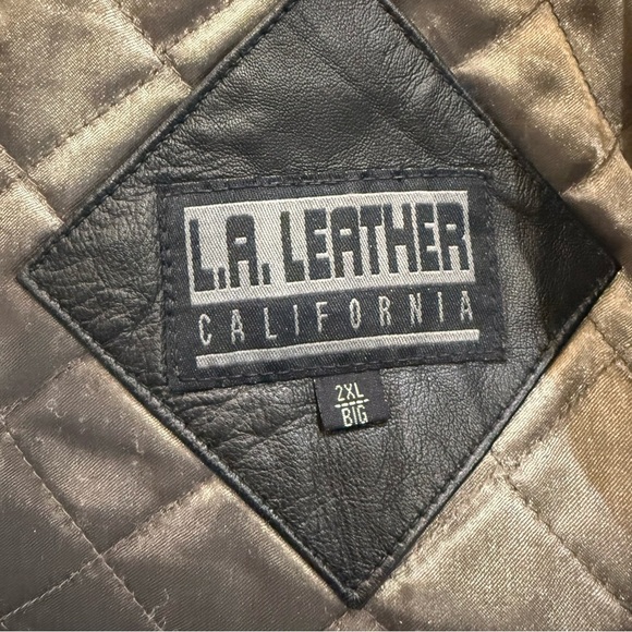 Men’s LA Leather Black Coat Size 2XL Mid Length Excellent Condition - Picture 8 of 13